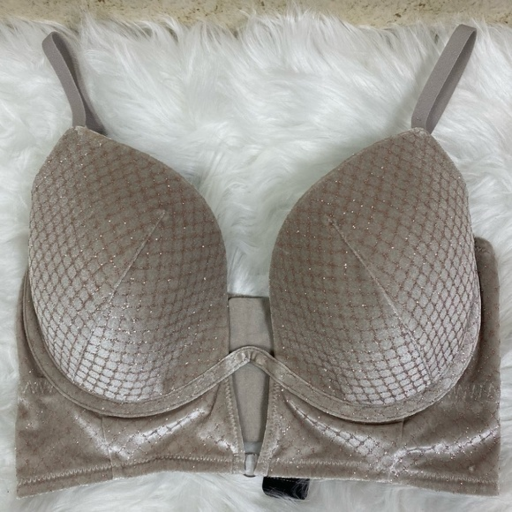 La‎ Senza NWT tan sparkly underwire bra size 32/34 D/DD